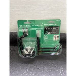 Everbilt Hook 4pc Assortment Pack w/Mounting Hardware Home Garage Workshop Shed